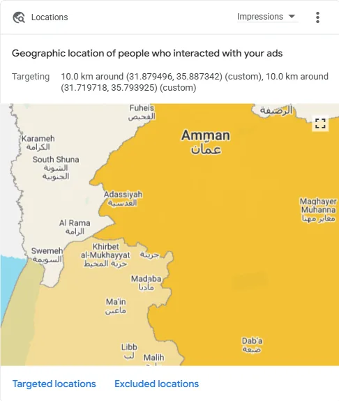 Location Targeting — Amman Radius